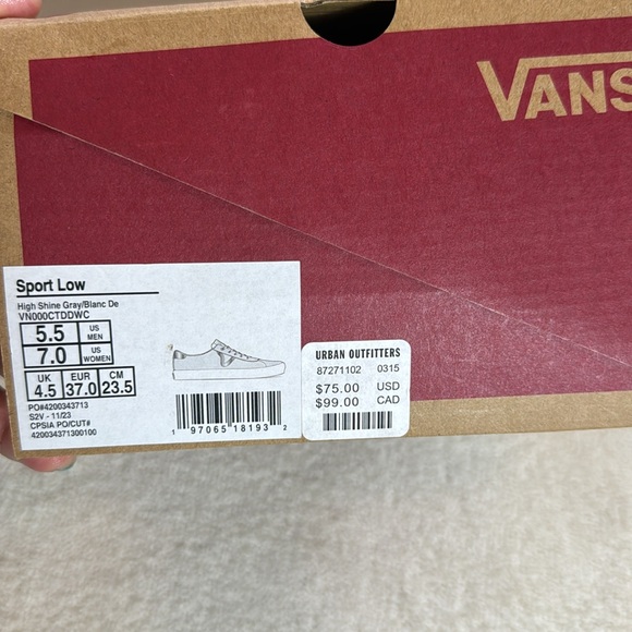 Vans-UO-Sport Low Sneakers-Color: High Shine Gray/Blanc De Blanc-Size 7-New - Picture 4 of 5